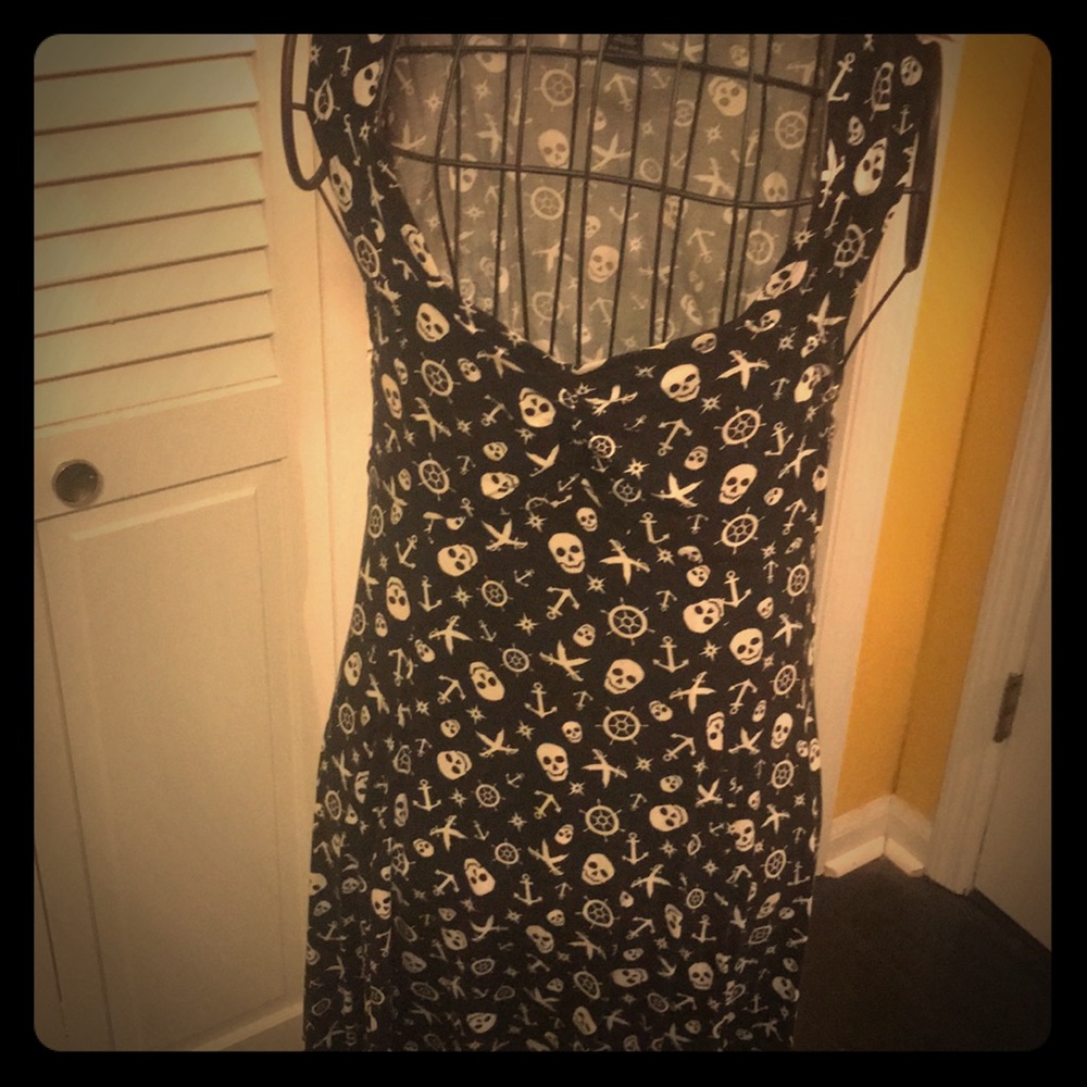 Skull & Crossbone nautical print knit dress sz L